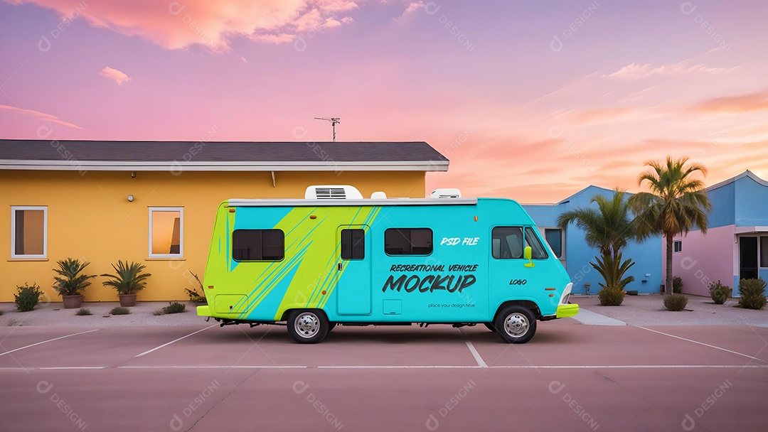 Mockup de Van PSD Editável