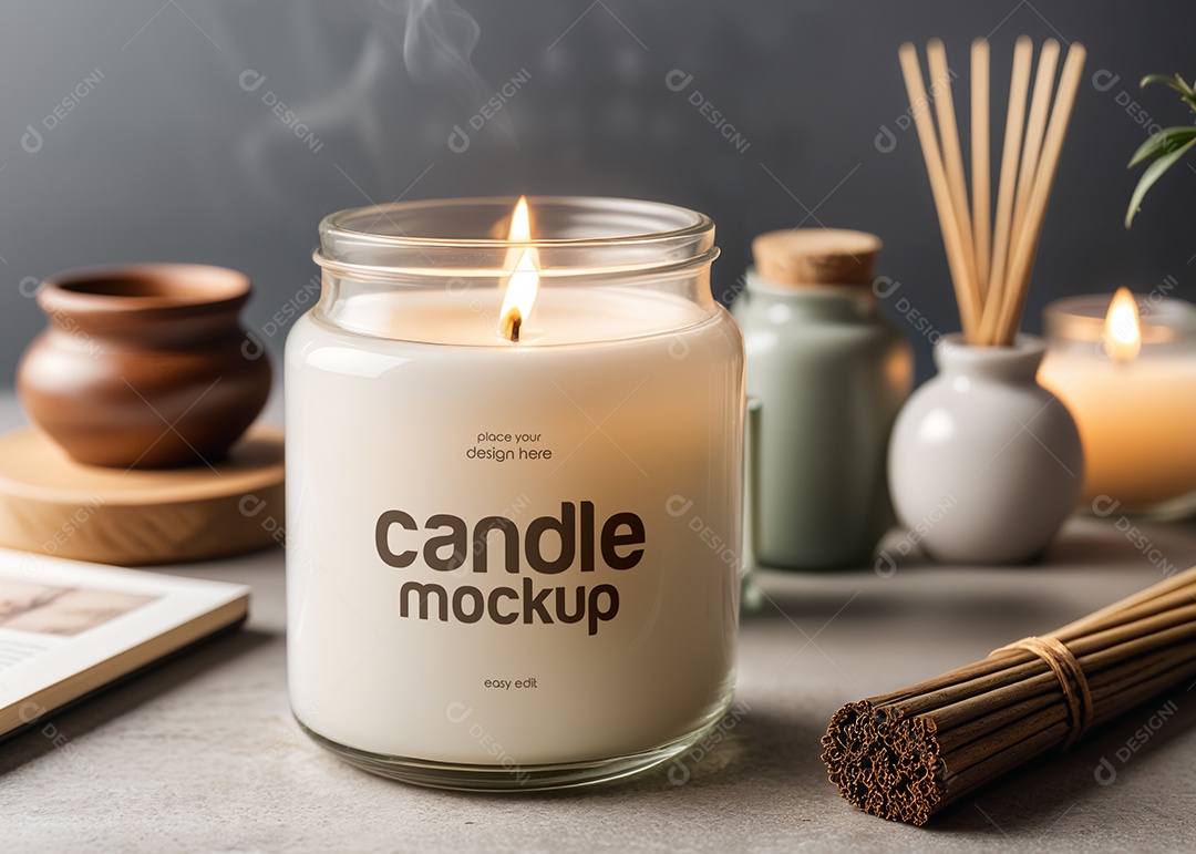 Mockup De Vela PSD Editável