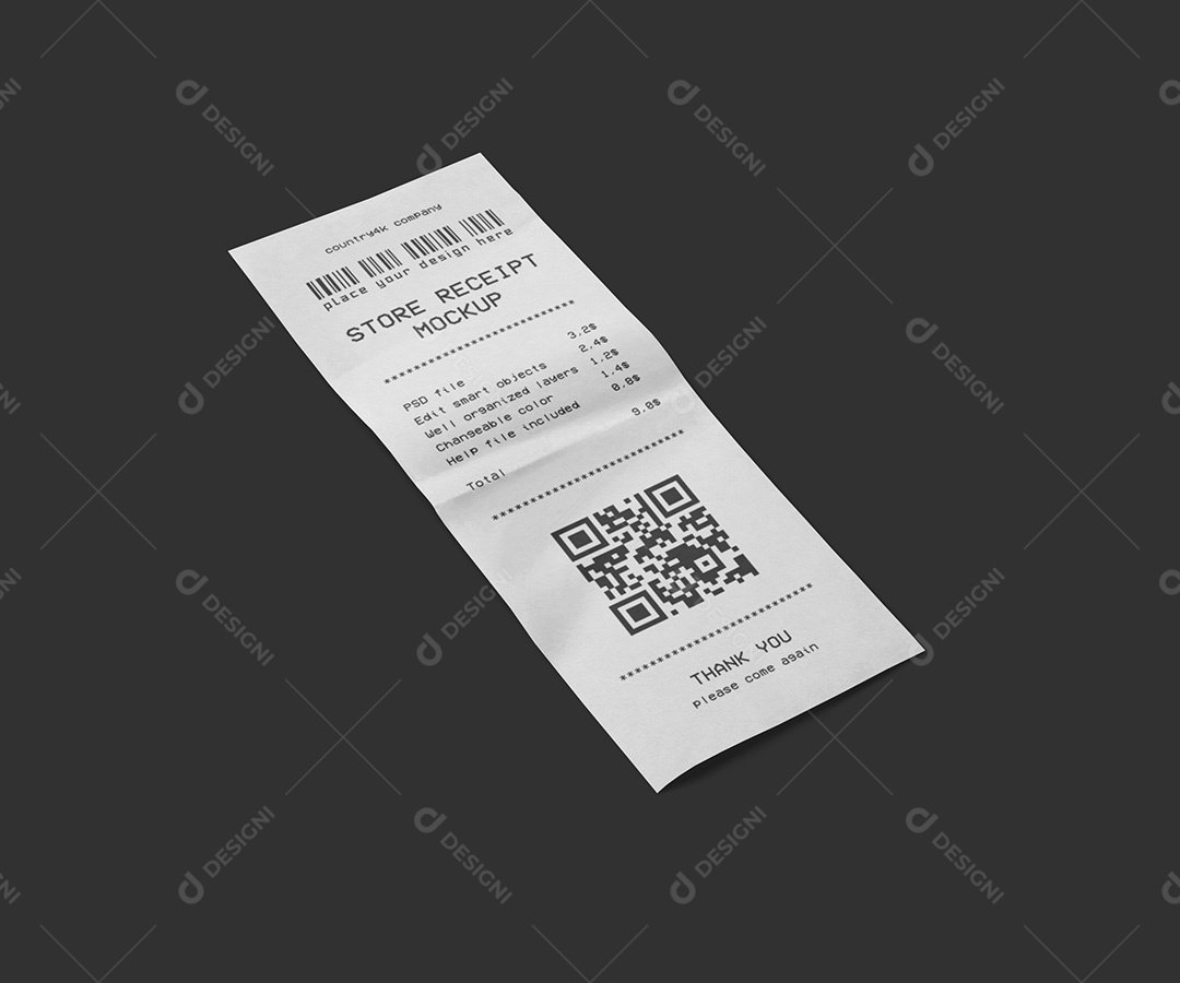 Mockup de Comprovante PSD Editável