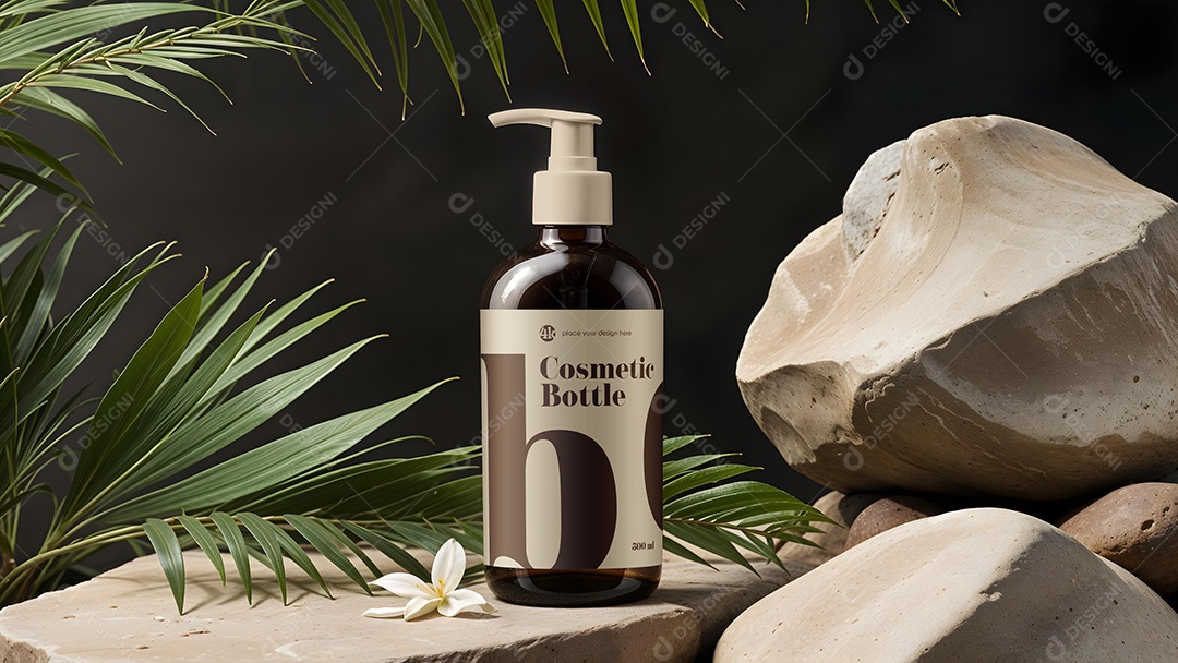 Mockup de Vidro de Sabão Em Liquido PSD Editável