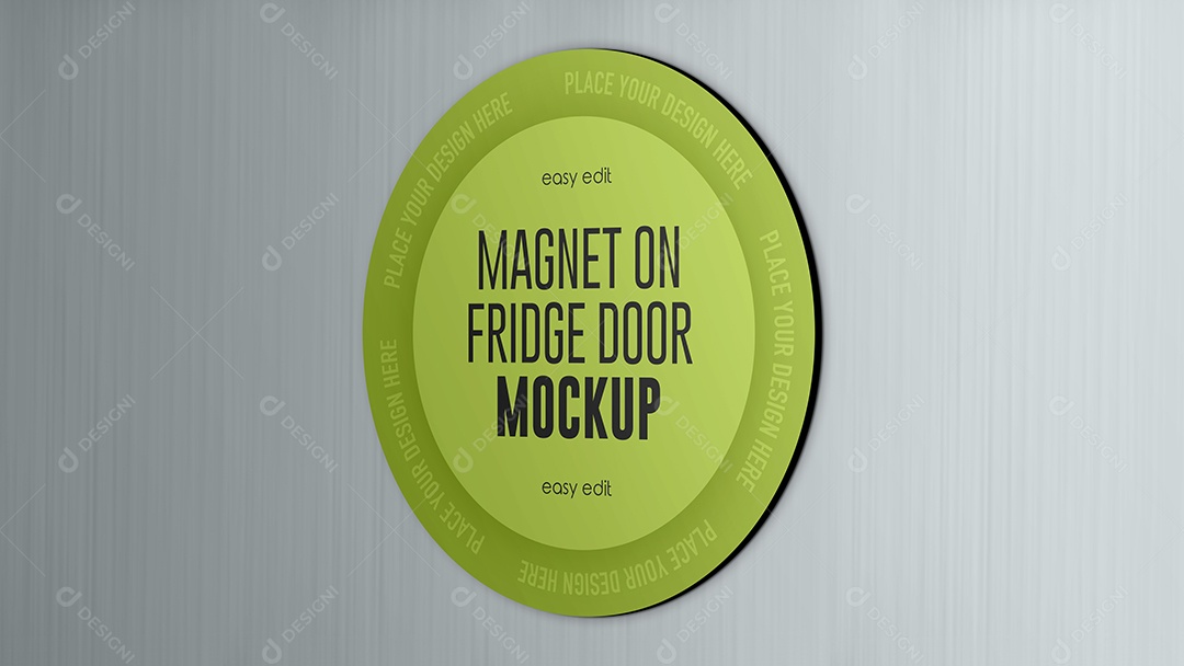 Mockup Imã na Porta de Geladeira PSD Editável