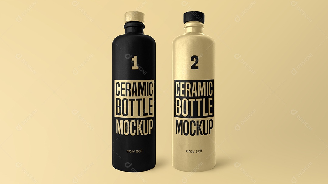 Dois Vidros de Cremes Mockup PSD Editável