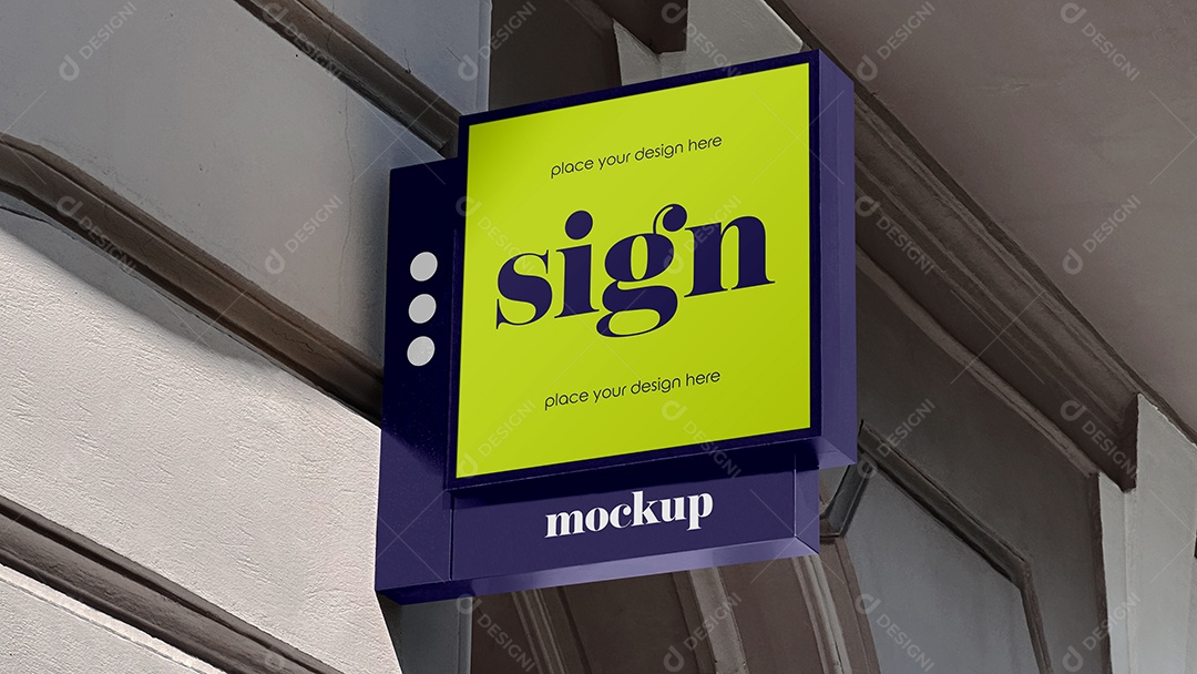 Mockup de Placa de Informações PSD Editável