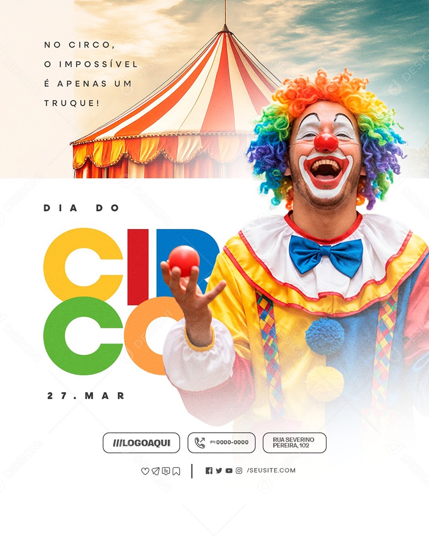 Dia do Circo 27 de Março Social Media PSD Editável