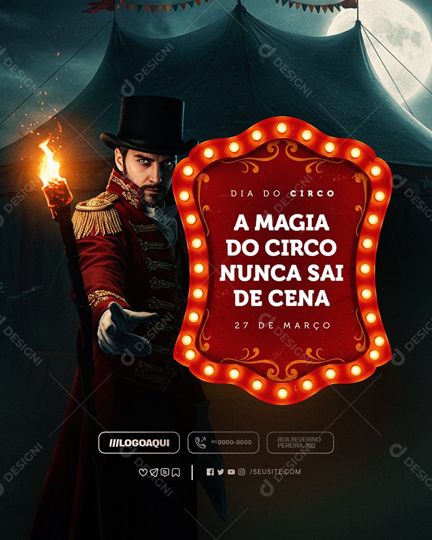 Dia do Circo 27 de Março Social Media PSD Editável