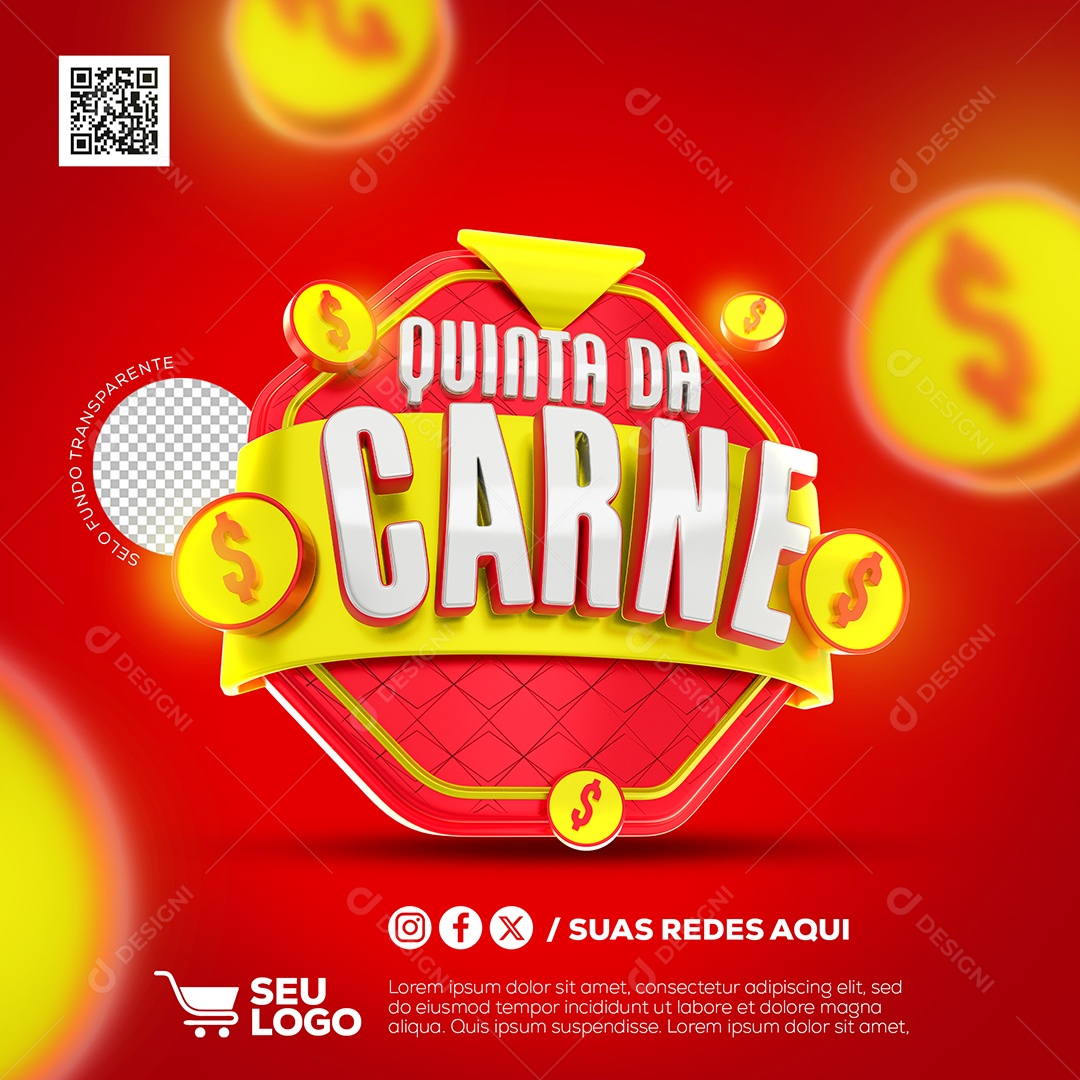 Selo 3D Quinta da Carne Para Composição PSD
