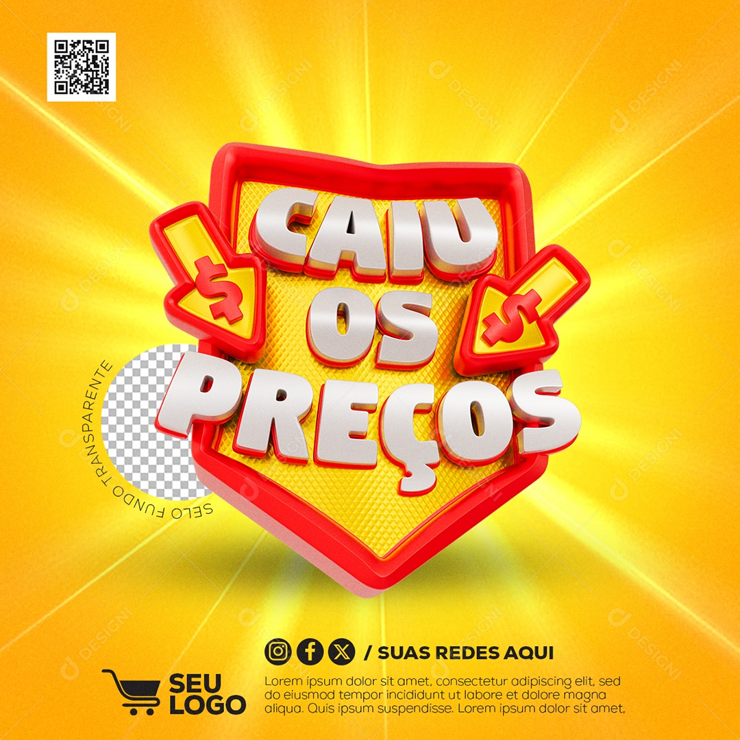 Selo 3D Caiu os Preços Para Composição PSD