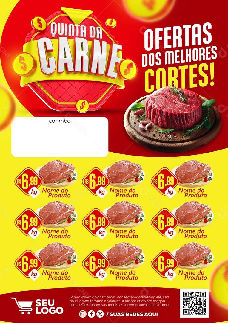 Selo 3D Quinta da Carne Para Composição PSD