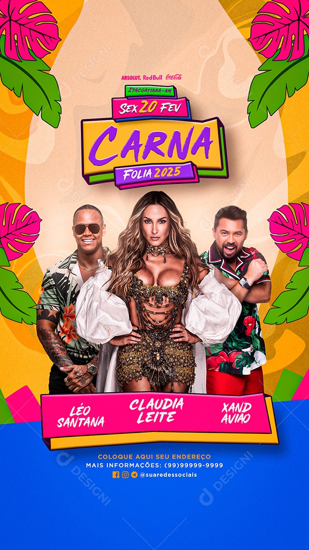 Story Flyer Carnafolia 2025 Social Media PSD Editável