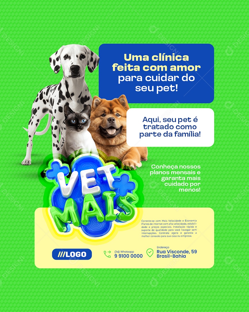 Vet Mais Veterinário Conheça Nossos Planos Mensais Social Media PSD Editável