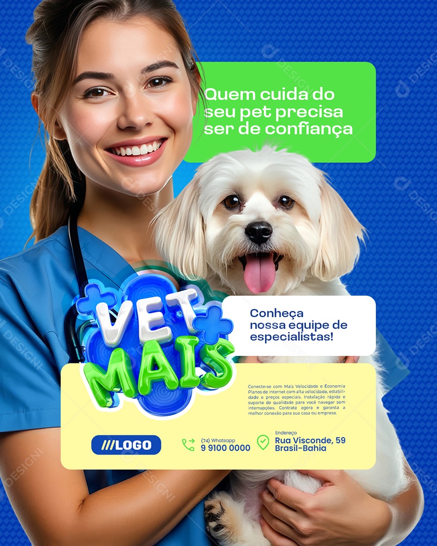 Vet Mais Veterinário Conheça Nossa Equipe de Especialistas Social Media PSD Editável