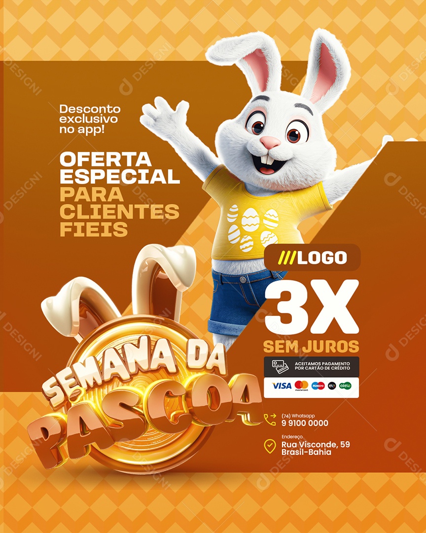 Semana da Páscoa Supermercado Oferta Especial Social Media PSD Editável