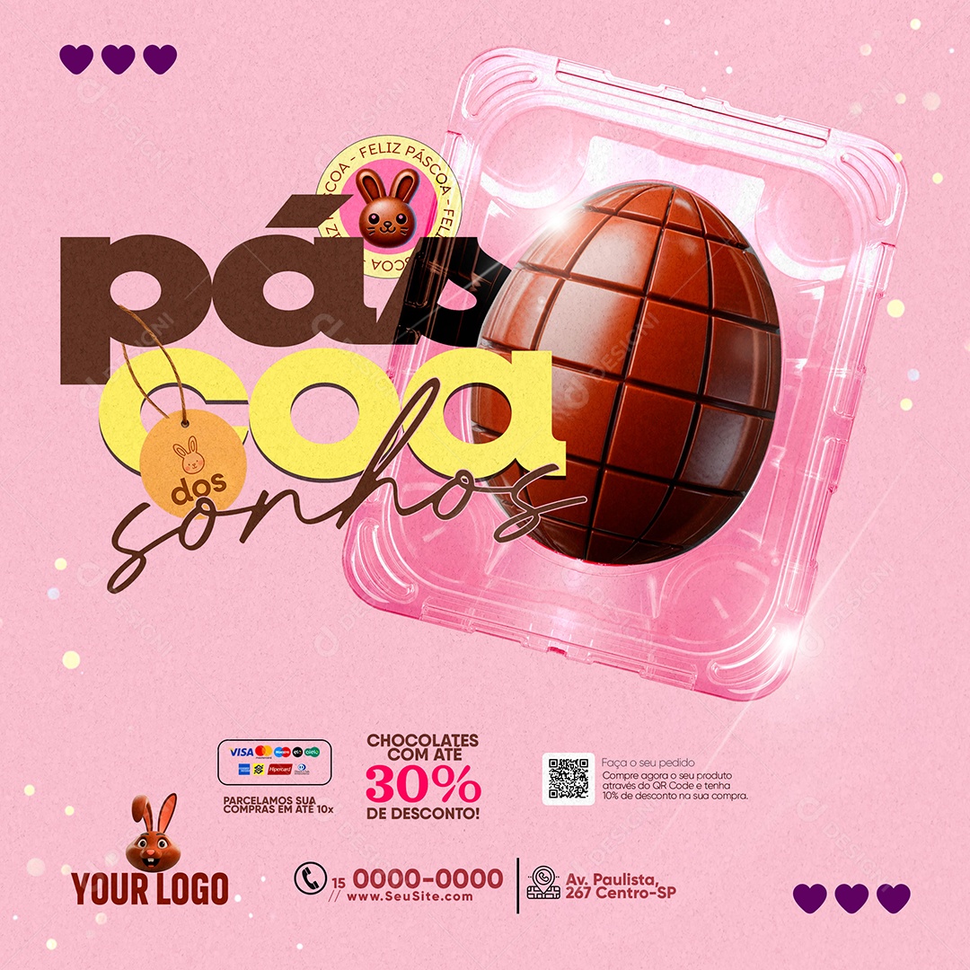 Páscoa dos Sonhos Promoções Social Media PSD Editável