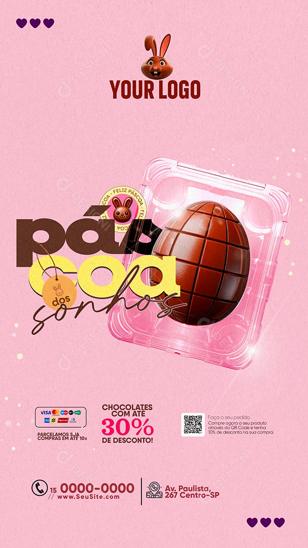 Story Páscoa dos Sonhos Promoções Social Media PSD Editável
