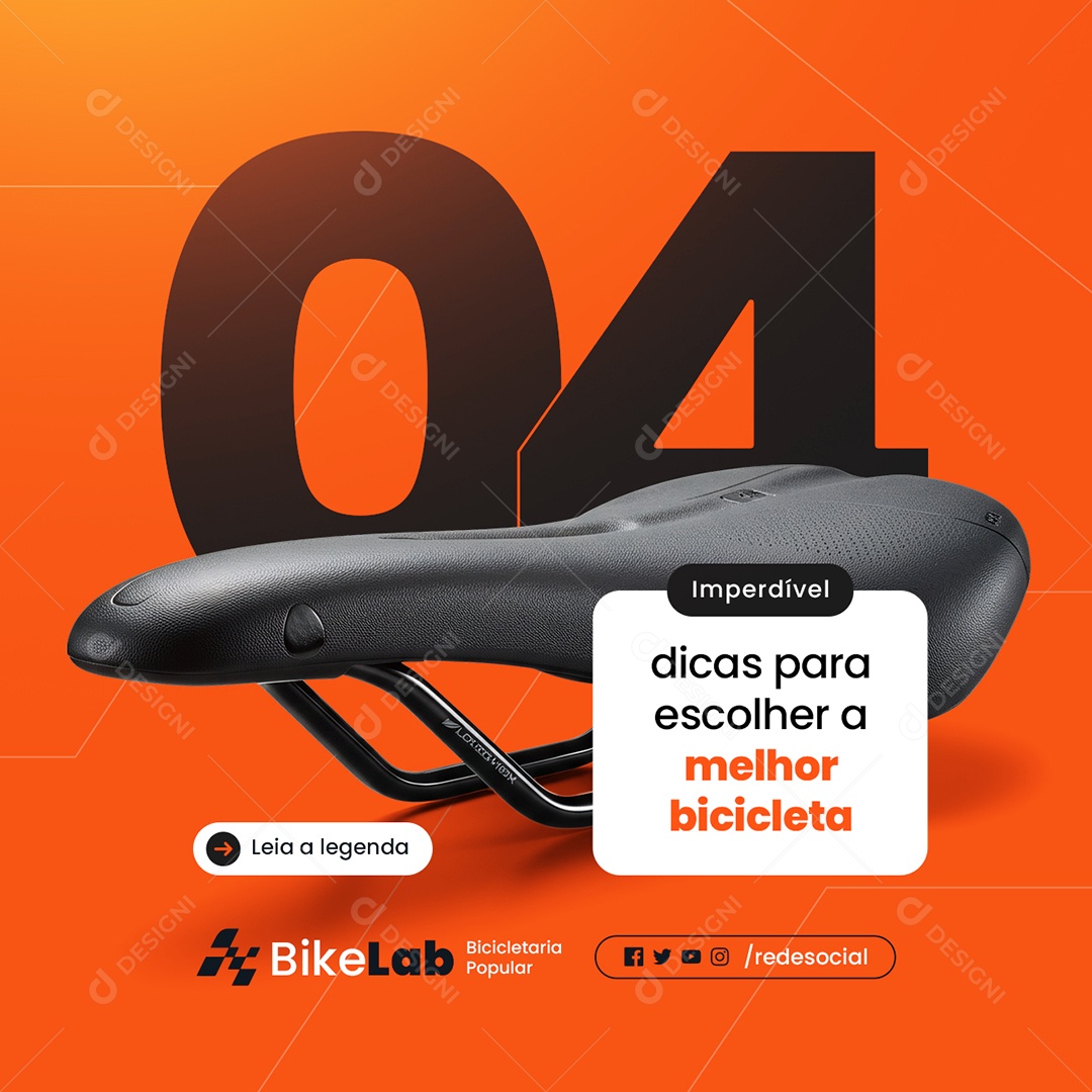 Bicicletaria Quatro Dicas para Escolher a Melhor Bicicleta Social Media PSD Editável