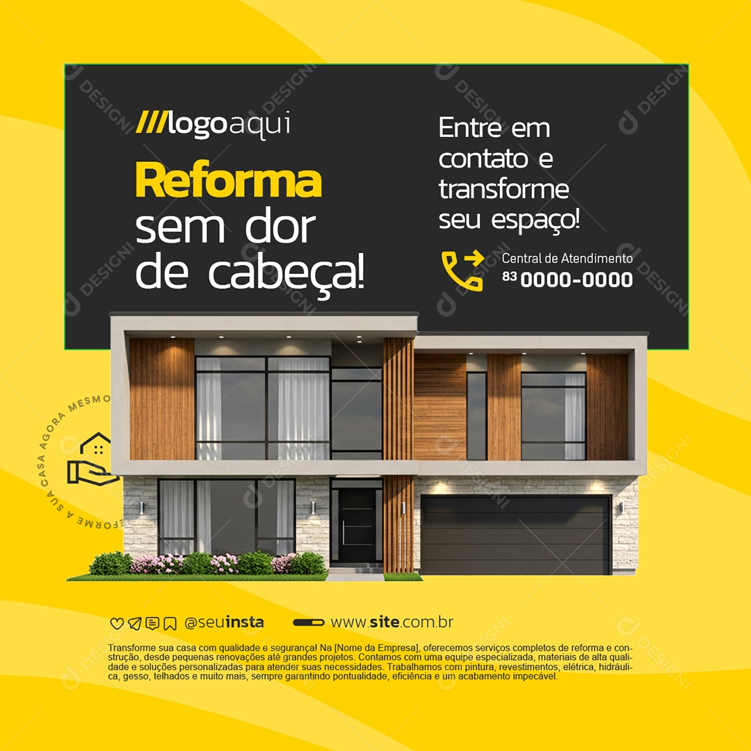 Rerfoma Sem Dor de Cabeça Social Media PSD Editável