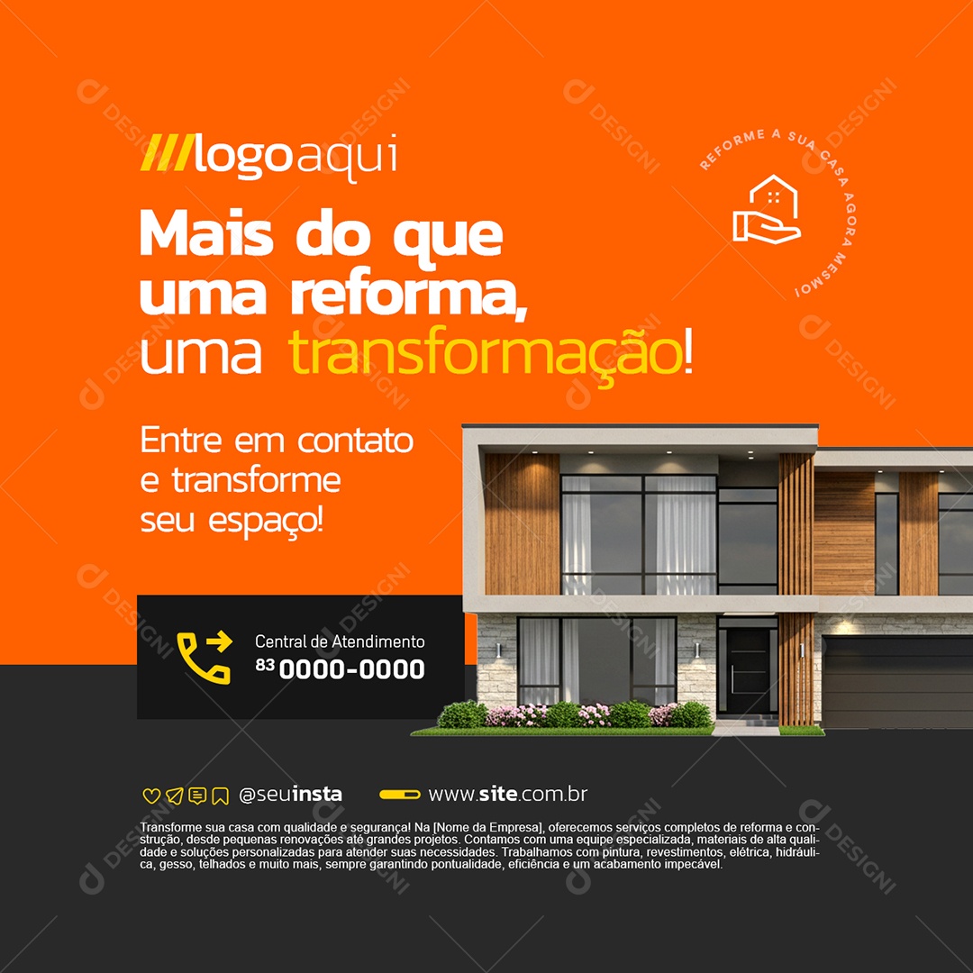 Rerfoma Mais do Que Uma Reforma uma Transformação Social Media PSD Editável