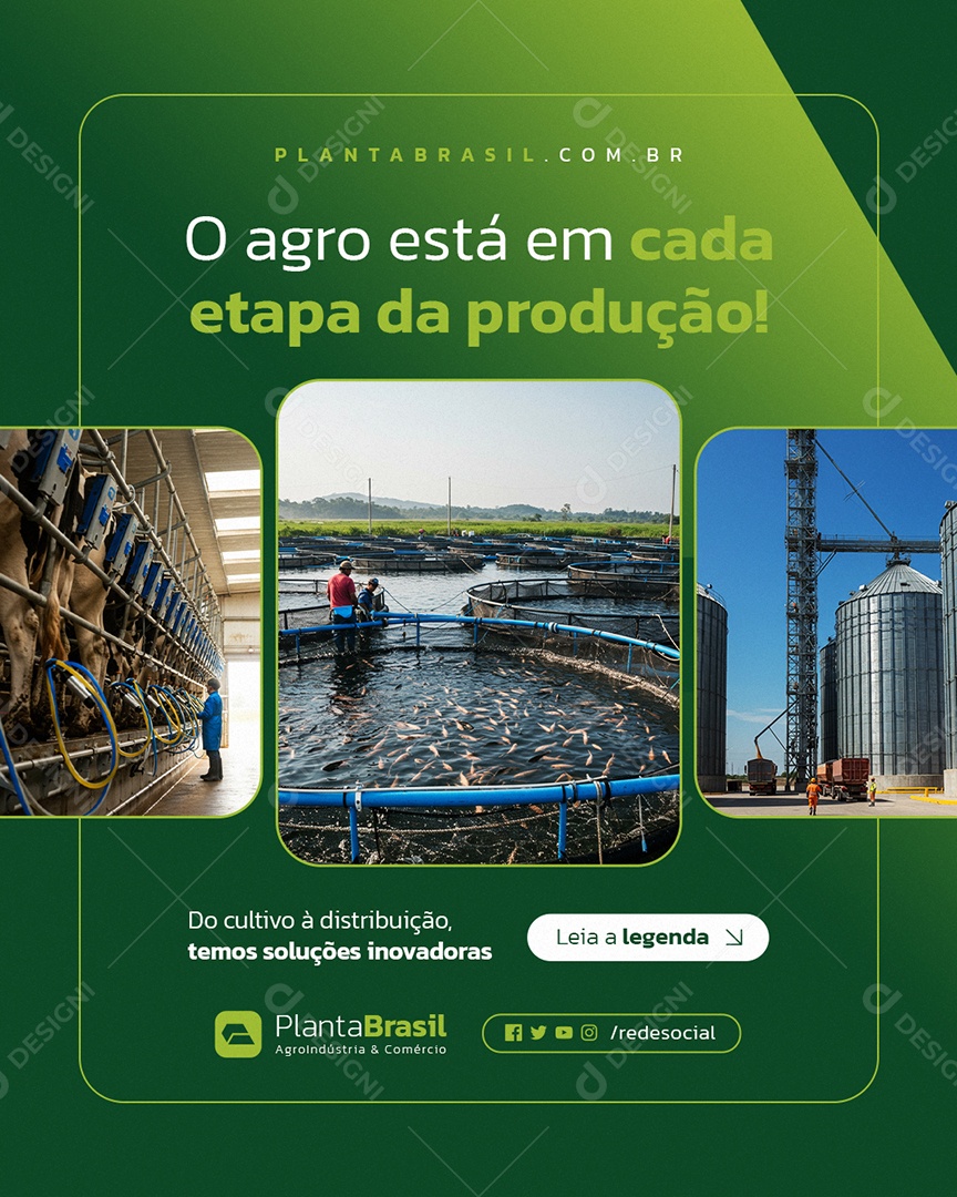 Agroindústria O Agro Está em Cada Etada da Produção Social Media PSD Editável