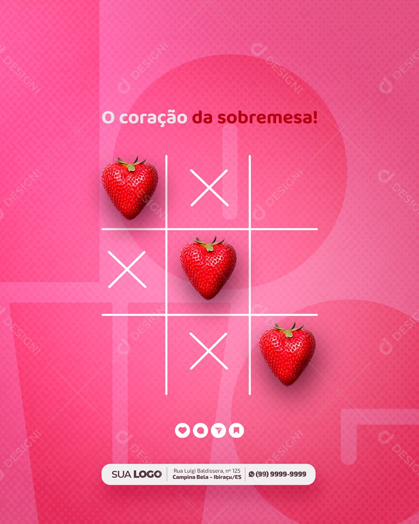 Doceria O Coração da Sobremesa Social Media PSD Editável