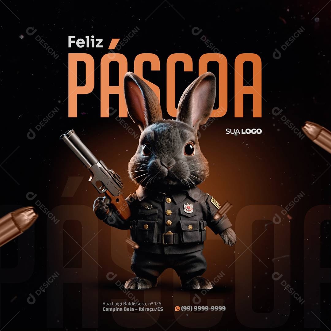 Loja de Armas Feliz Páscoa Social Media PSD Editável
