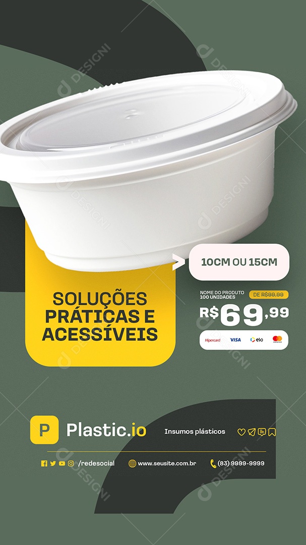 Story Embalagens Soluções Práticas e Acessíveis Social Media PSD Editável