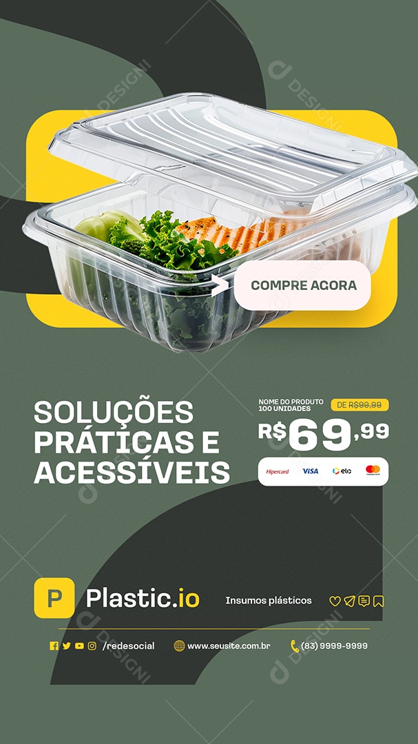 Story Embalagens Soluções Práticas Social Media PSD Editável