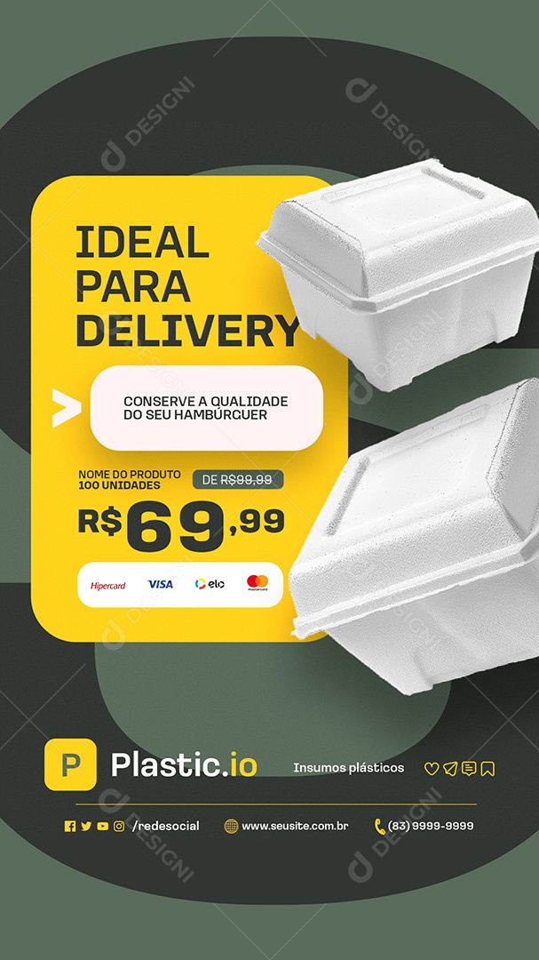 Story Embalagens Ideal para Delivery Social Media PSD Editável