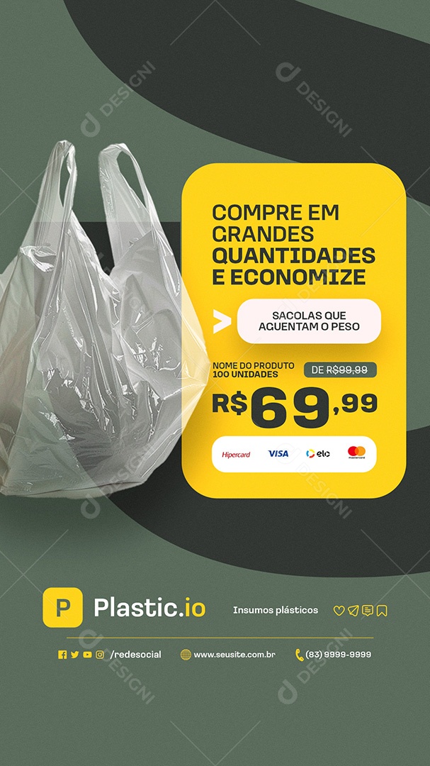 Story Embalagens Ideal para Delivery Social Media PSD Editável