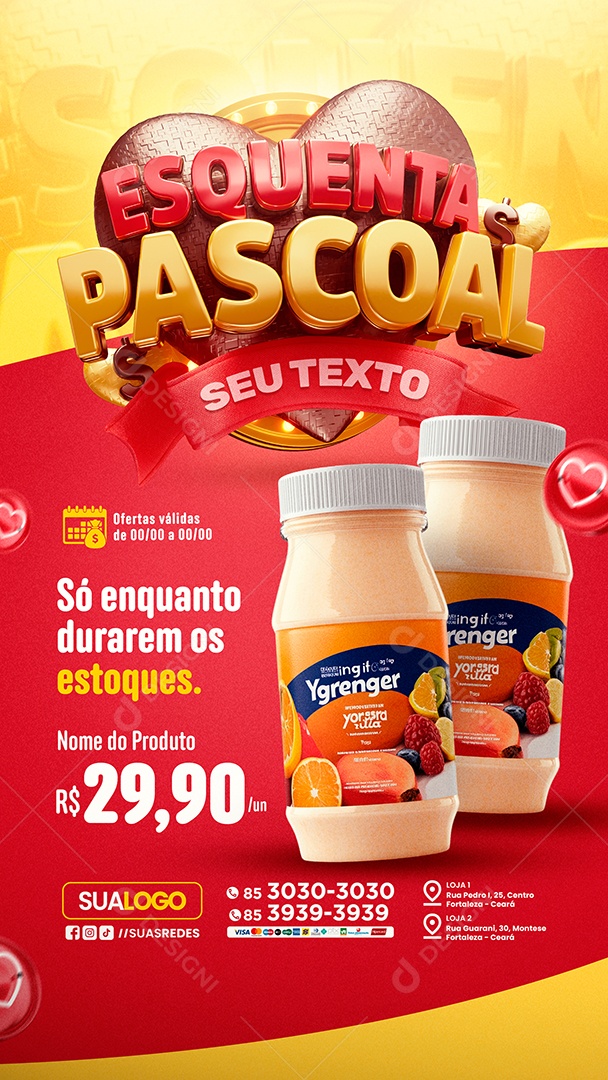 Story Tabloide Supermercado Esquenta Pascoal Social Media PSD Editável