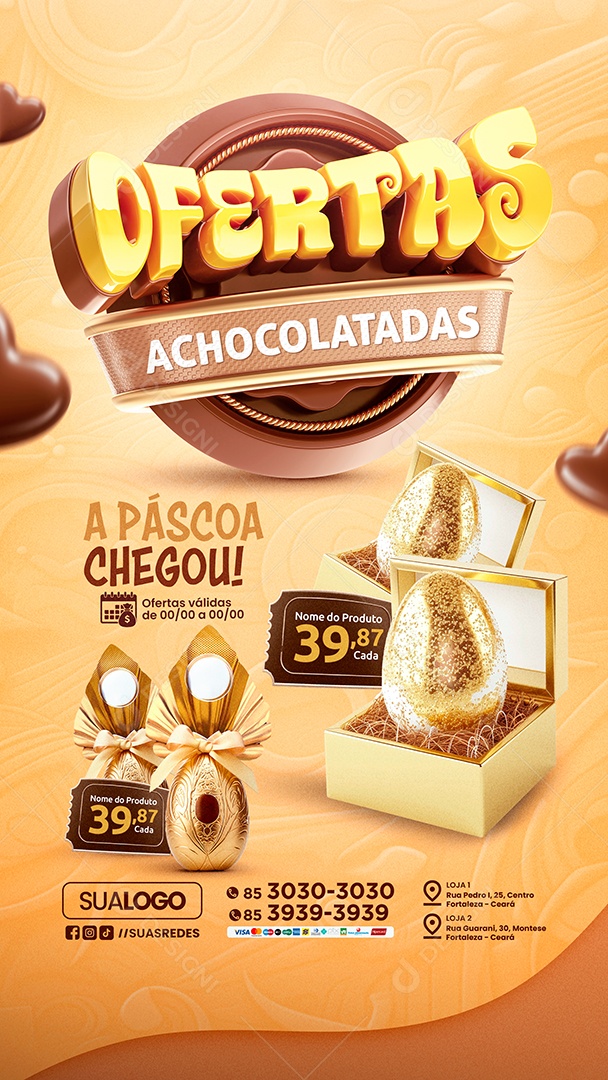 Story Tabloide Supermercado Ofertas Achocolatados Social Media PSD Editável