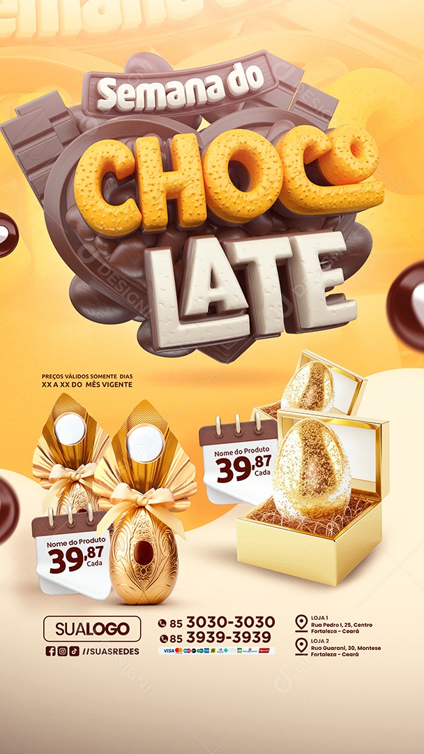 Story Tabloide Supermercado Semana do Chocolate Social Media PSD Editável