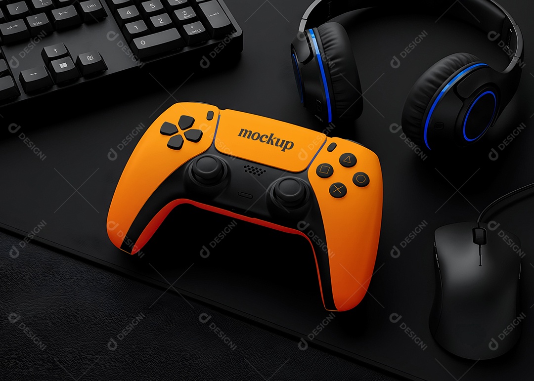 Controle de Video Game Mockup PSD Editável