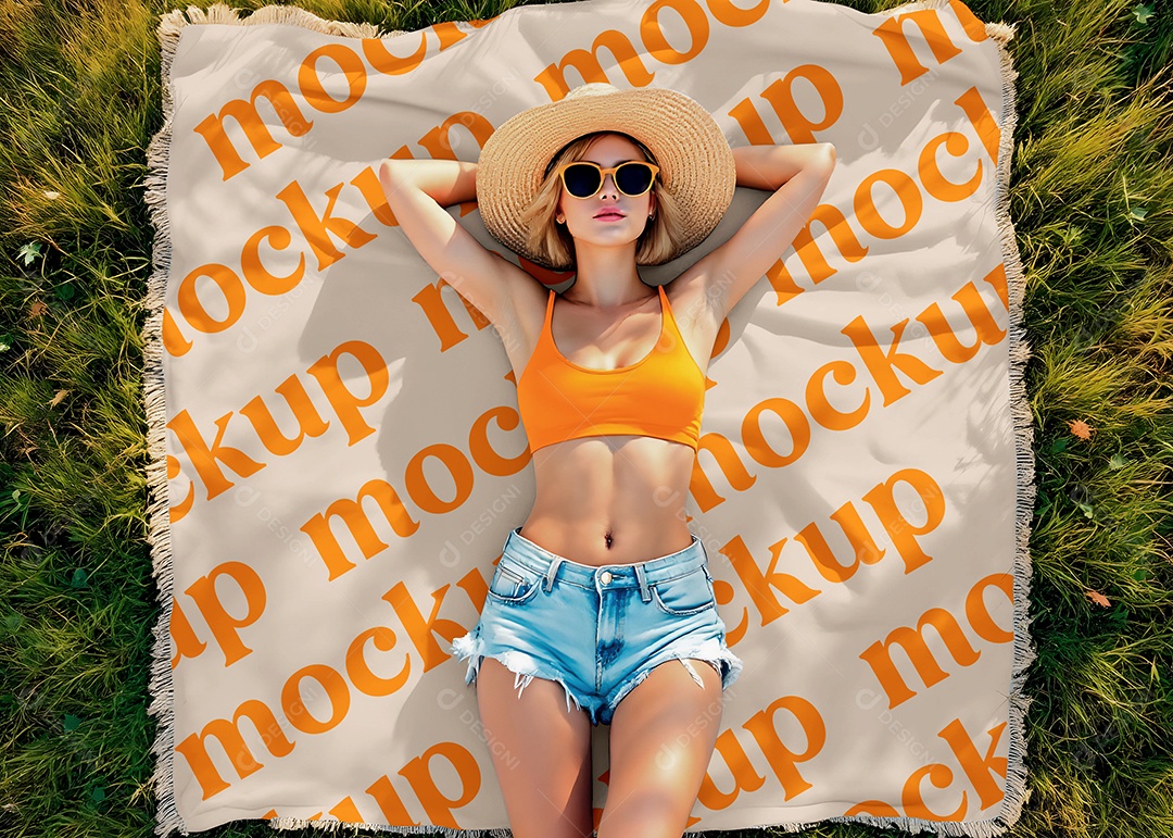 Mockup de Panode Pequenique PSD Editável