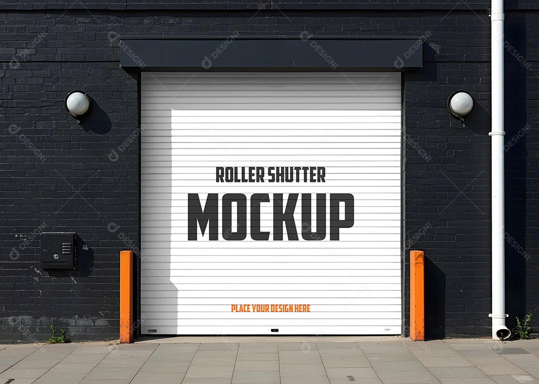 Mockup Portão de Garagem PSD Editável