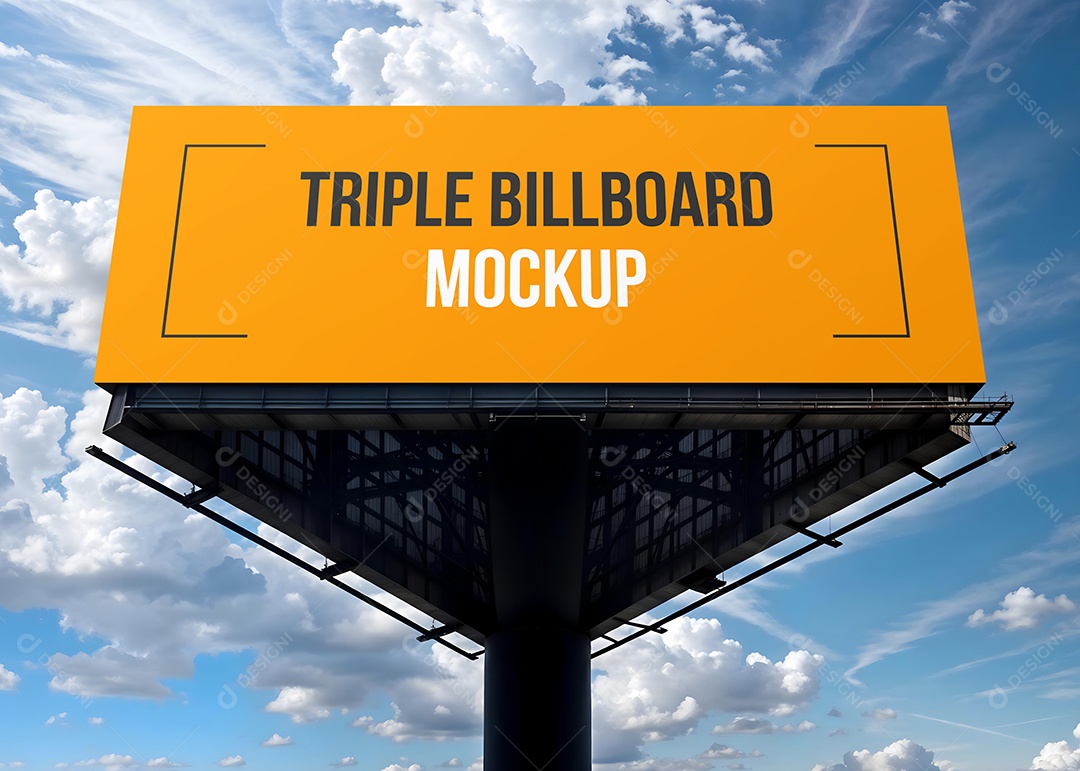 Mockup Placa de Anúncio PSD Editável