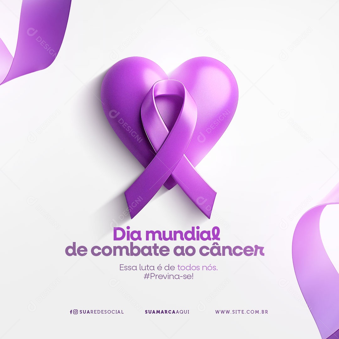 Dia Mundial Do Combate Ao Câncer 04 de Fevereiro Social Media PSD Editável