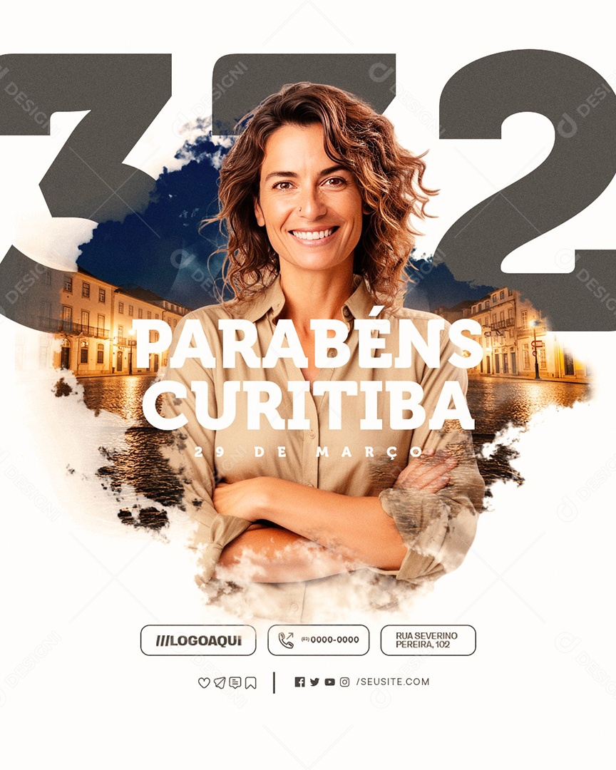 Aniversário Parabéns Curitiba 29 de Março Social Media PSD Editável
