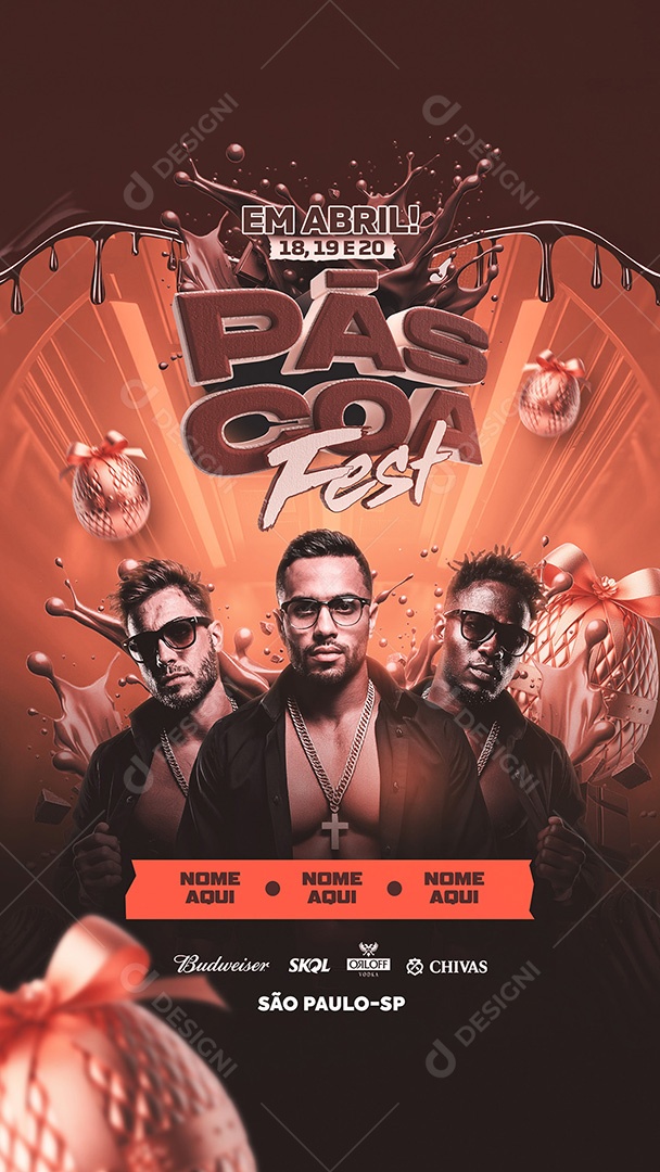 Flyer Páscoa Fest Social Media Story PSD Editável
