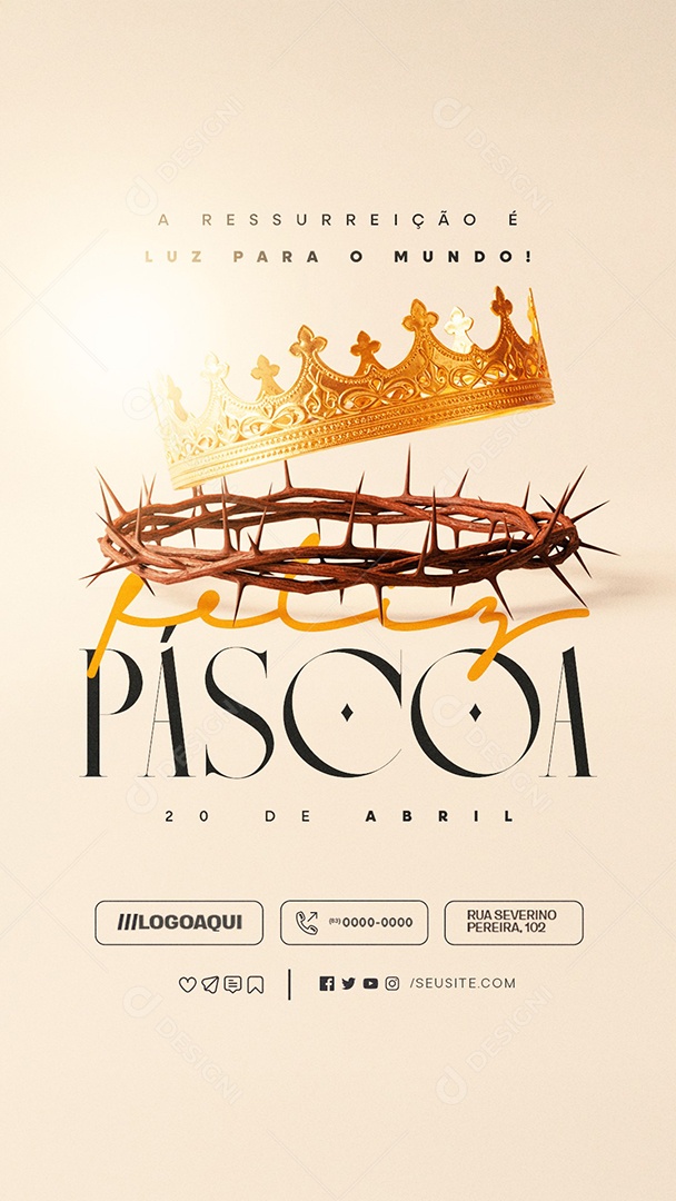 Story Feliz Páscoa 20 de Abril Social Media PSD Editável