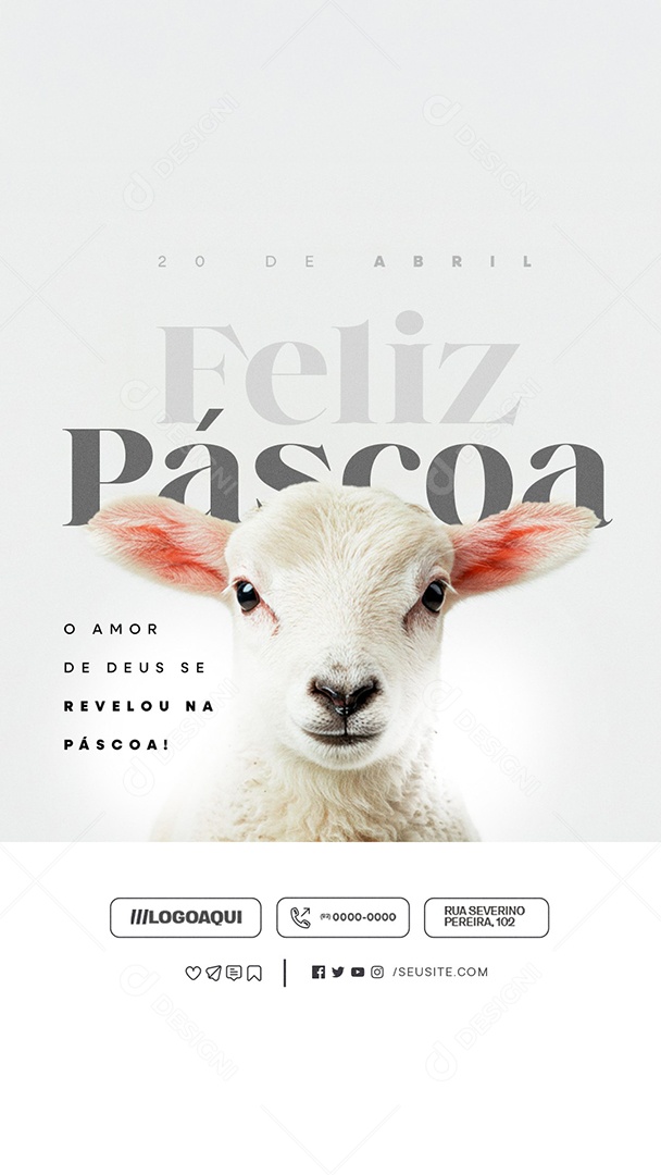 Story Feliz Páscoa 20 de Abril O Amor de Deus Se Revelou Social Media PSD Editável