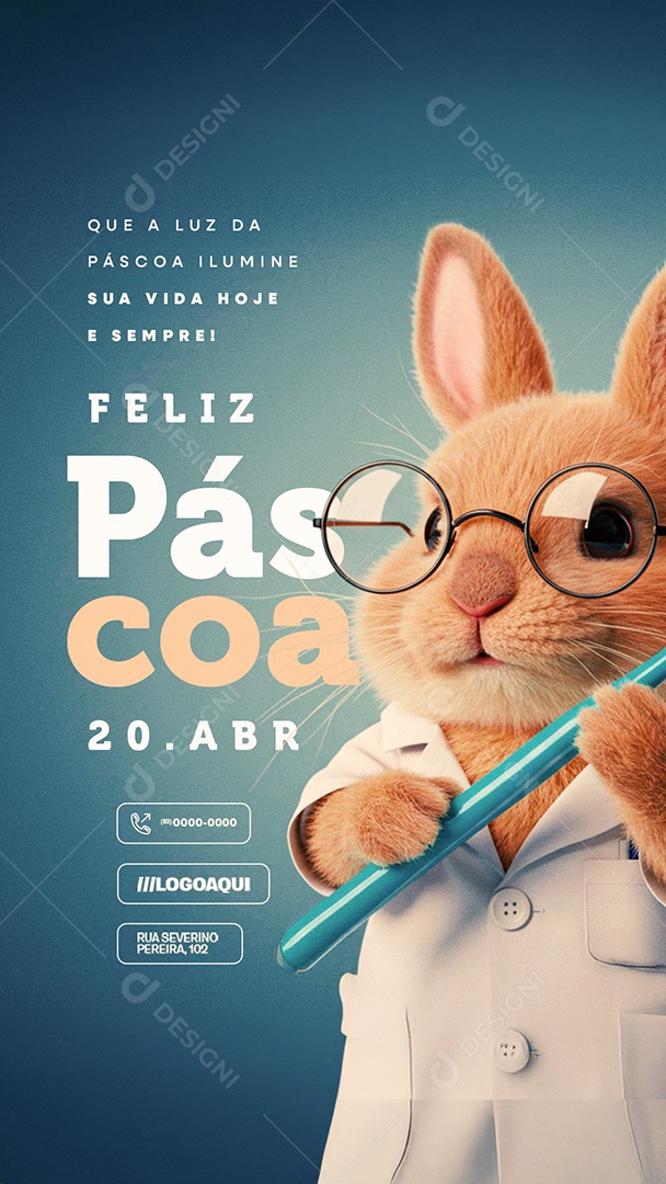 Story Feliz Páscoa 20 de Abril Dentista Social Media PSD Editável