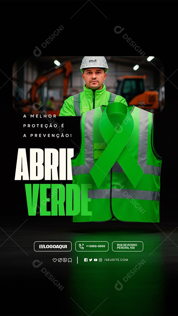 Story Abril Verde A Melhor Proteção é a Prevenção Social Media PSD Editável