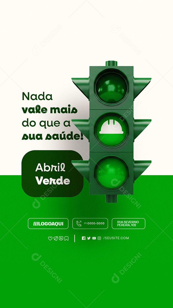 Story Abril Verde Nada Vale Mais do Que a Sua Saúde Social Media PSD Editável