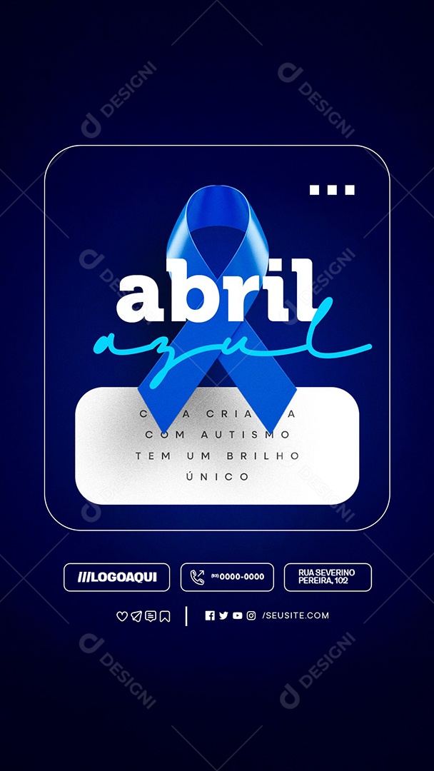 Story Abril Azul Autismo Tem Um Brilho Único Social Media PSD Editável