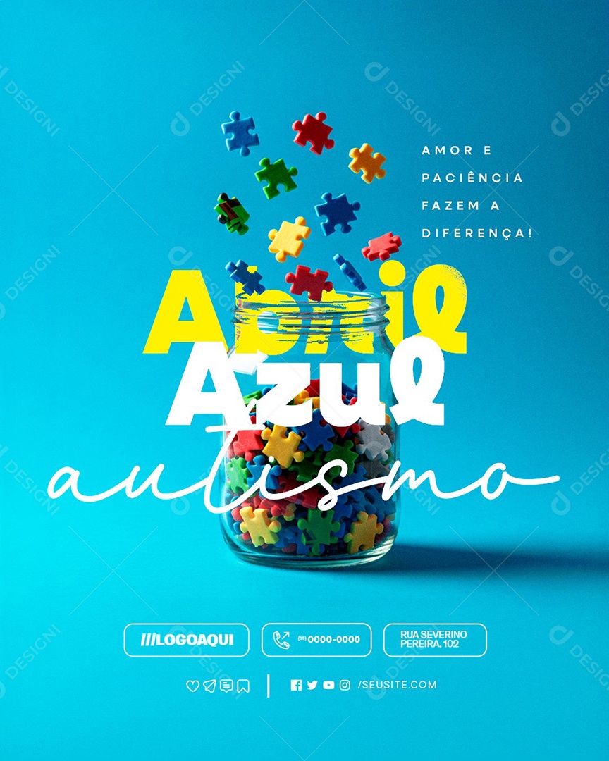 Story Abril Azul Amor e Paciência Fazem a Diferença Social Media PSD Editável