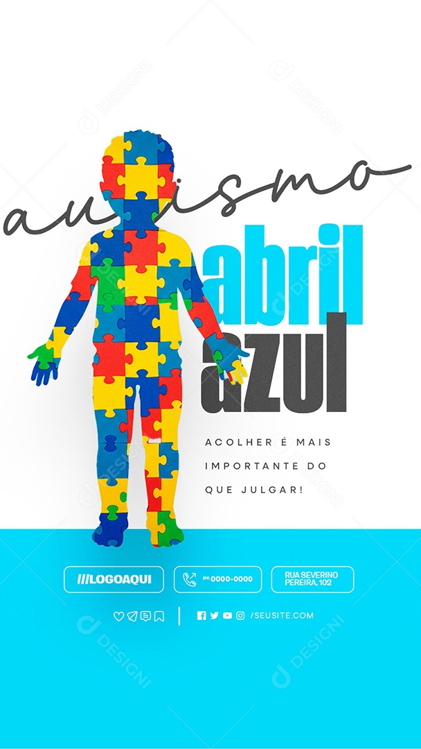 Story Abril Azul Acolher é Mais Importante Social Media PSD Editável