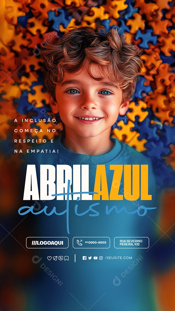 Story Abril Azul A Inclusão Começa no Respeito e na Empatia Social Media PSD Editável
