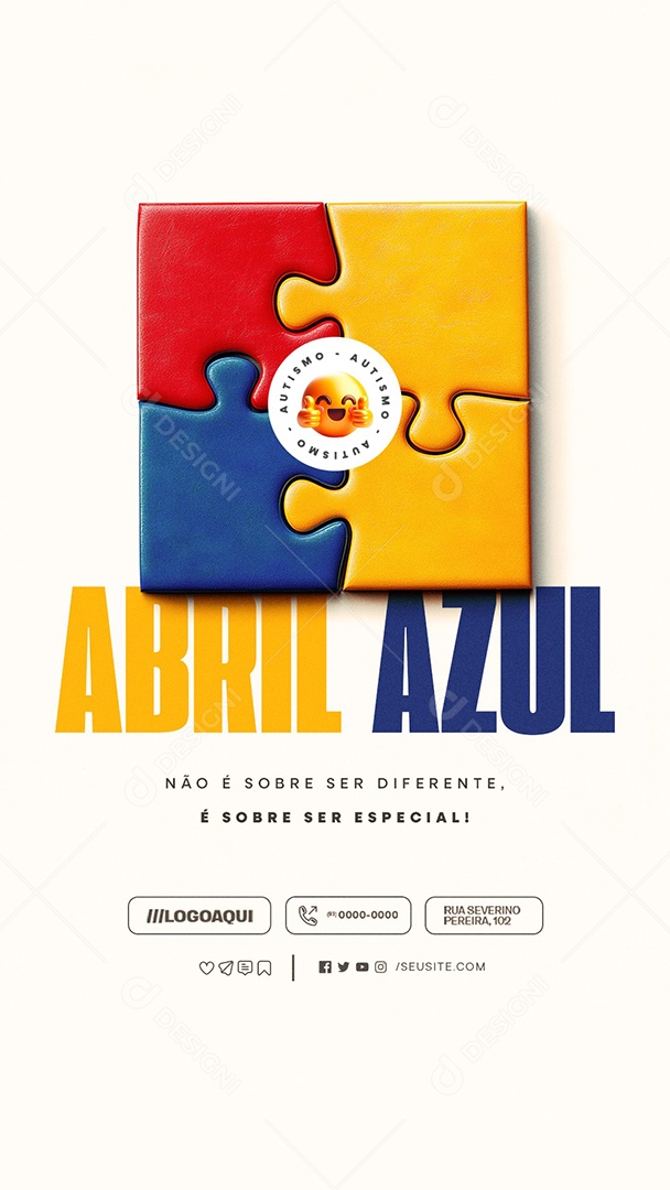 Story Abril Azul Não é Sobre Ser Diferente Social Media PSD Editável