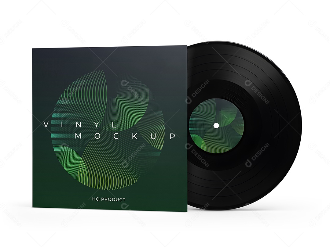 Mockup Disco de Vinil PSD Editável