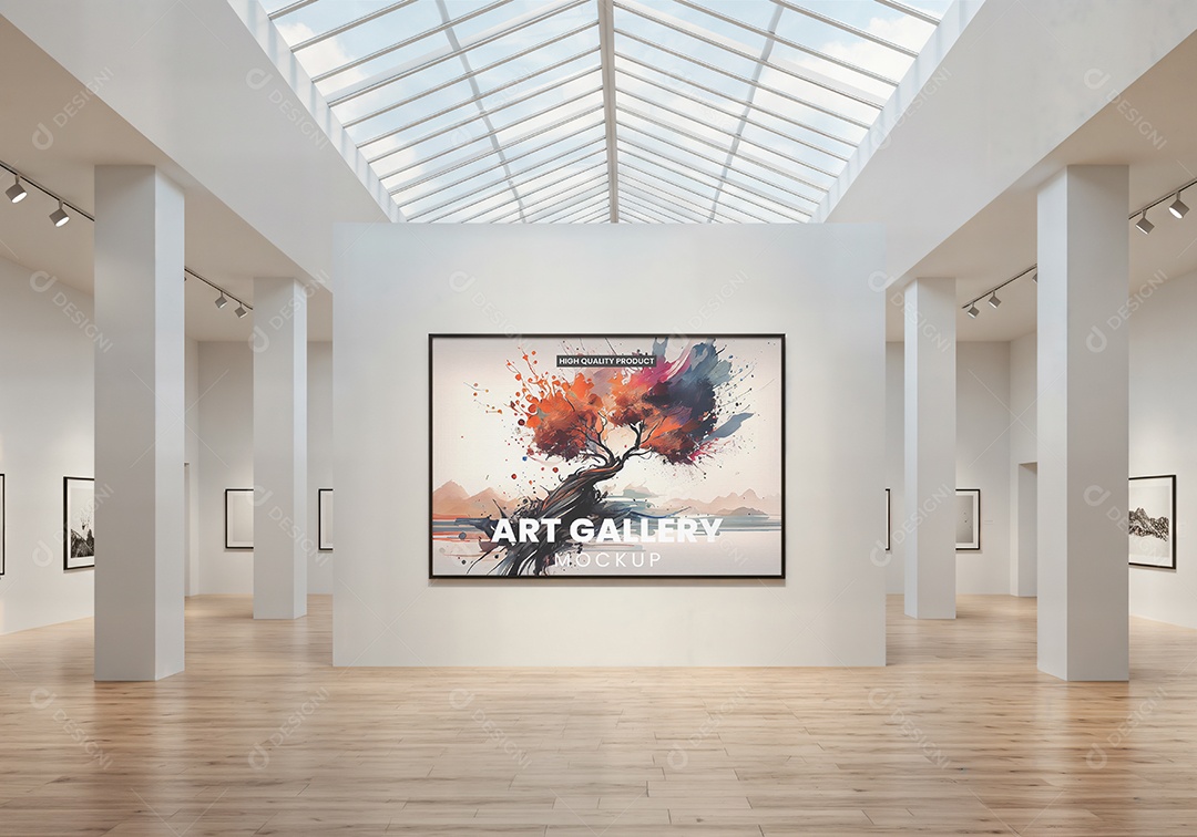 Mockup Galeria de Arte PSD Editável